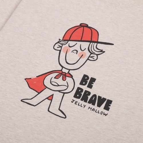 Jelly Mallow be brave chain long-sleeve t-shirt oatmeal-4