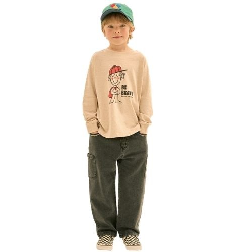 Jelly Mallow be brave chain long-sleeve t-shirt oatmeal-2