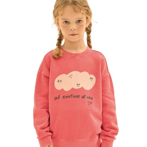 Jelly Mallow cloud pigment sweatshirt red-2