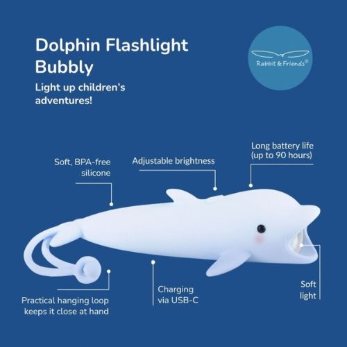 Rabbit & Friends dolphin silicone flashlight zaklamp-9