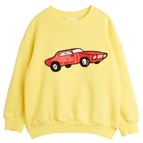 Mini Rodini car application sweatshirt yellow-1