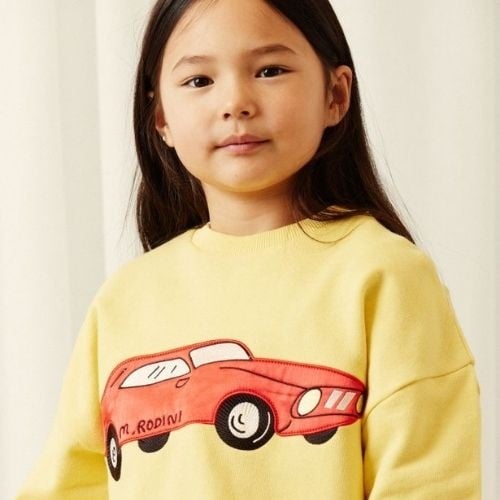 Mini Rodini car application sweatshirt yellow-4