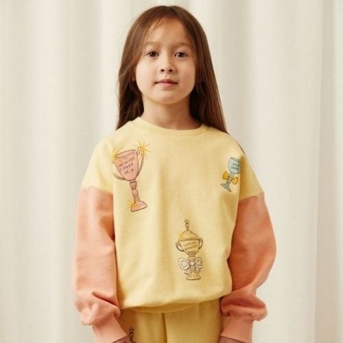 Mini Rodini trophies sp sweatshirt yellow-2