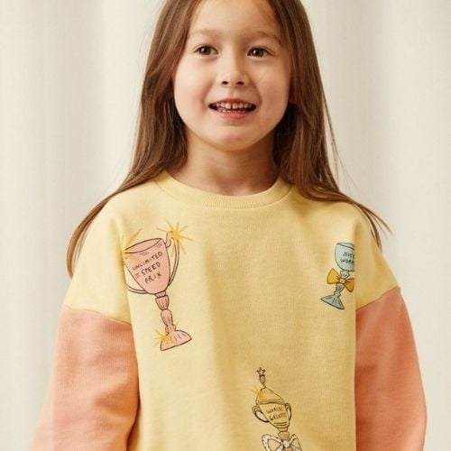 Mini Rodini trophies sp sweatshirt yellow-3