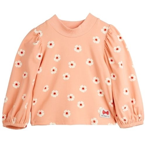 Mini Rodini flowers aop balloon sleeve top pink-1