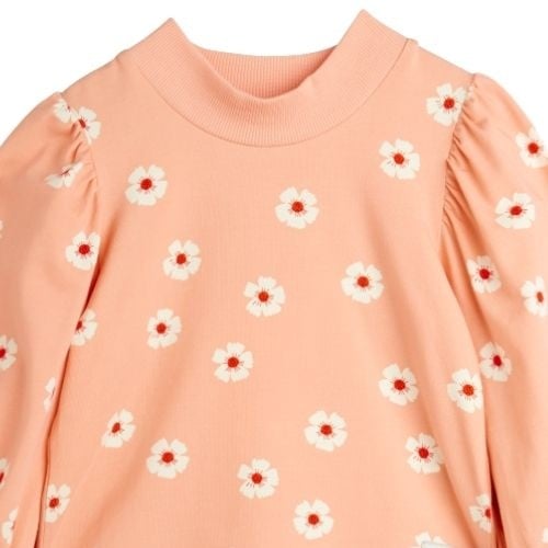 Mini Rodini flowers aop balloon sleeve top pink-4