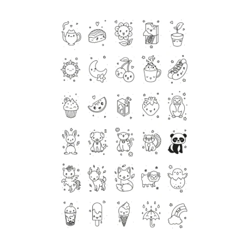 Kidywolf refil kidydraw mini 'princesses' et 'kawai'-8