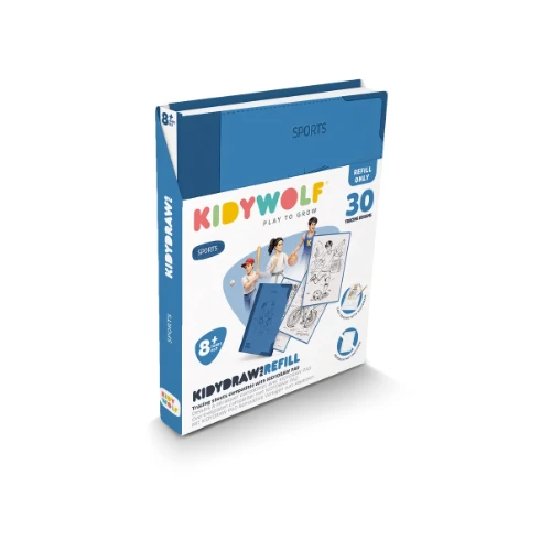 Kidywolf kididraw pad refill 8+ 'sports' 30 stuks-1