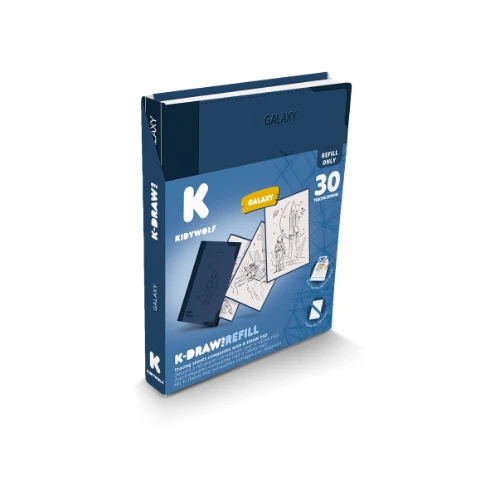 Kidywolf kididraw pad refill 10+ 'galaxy' 30 stuks-1