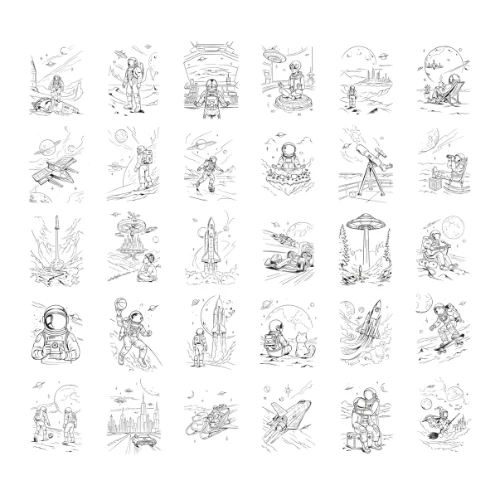 Kidywolf kididraw pad refill 10+ 'galaxy' 30 stuks-9