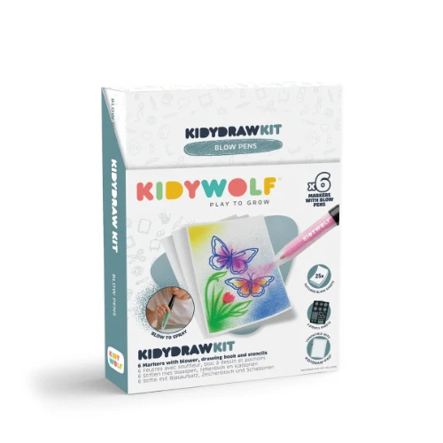 Kidywolf kidydraw kit 6x 'blow pens'-1