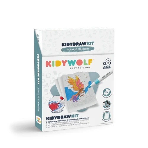 Kidywolf kidydraw kit 8x 'acrylic markers'-1