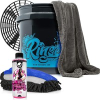 Nuke Guys Was set Met 5 Gal Grid Guart Bucket met Grit, Mikrofiber droogdoek 40x60 en 500 ml Shampoo
