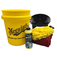 Auto was set compleet met gritguard emmer 5 gal 19Ltr, Grit, Meguiars Wash plus shampoo 710ml, wash-mitt met 3 functie en hoogwaardige microfiber droogdoek 50x80 cm 1400 gr/m2
