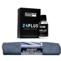 24 Plus Ceramic Coating 30 ml ValetPro 24+ Maanden bescherming en watersfstotend. Nu samen met 5 poetsdoeken 40x40 360 gsm