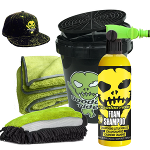 VooDoo Ride VooDoo Ride Autowas set bestaande uit; VooDoo Ride Foam Shampoo 750 ml met zeer handige gardena aansluiting, Emmer met Grit, Droogdoek 50 x 80 cm, Wash Mitt met drie functies .