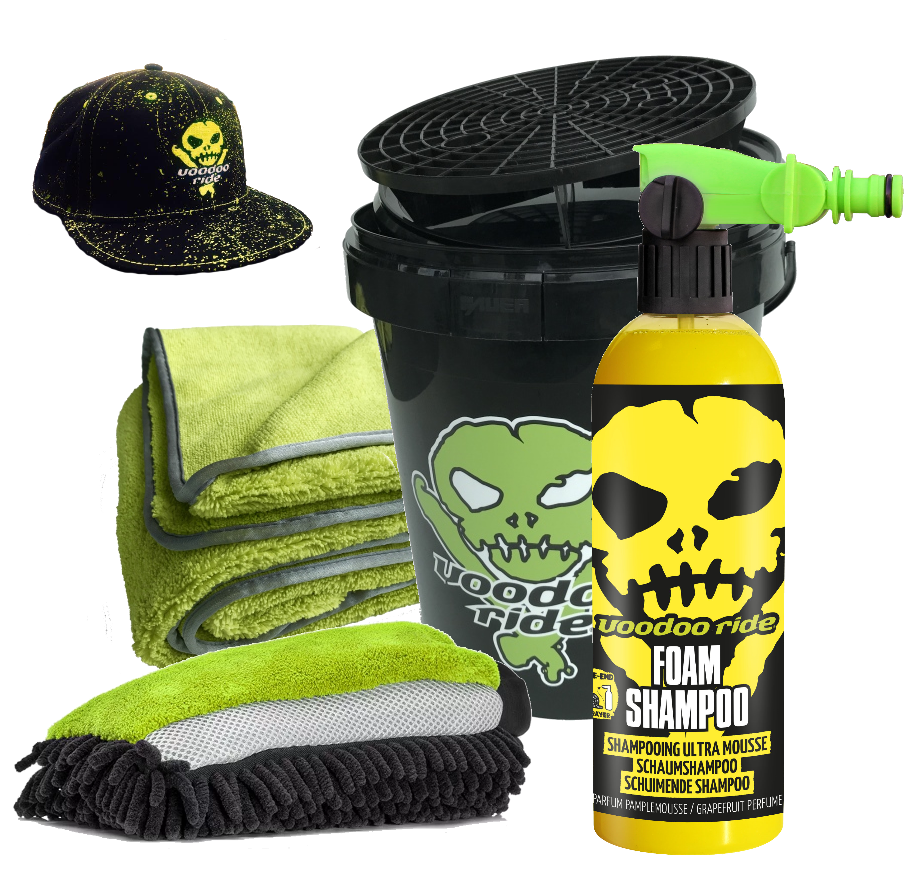 VooDoo Ride Autowas set bestaande uit; VooDoo Ride Foam Shampoo 750 ml