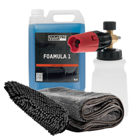 ValetPro SnowFoam set bestaande uit; 5 Ltr Fomula One, Foamer met karcher koppeling, WashMitt, Droogdoek 50 x 80 cm 1000 GSM