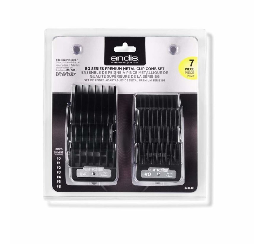 Premium Metal Clip Comb Set 7 pcs