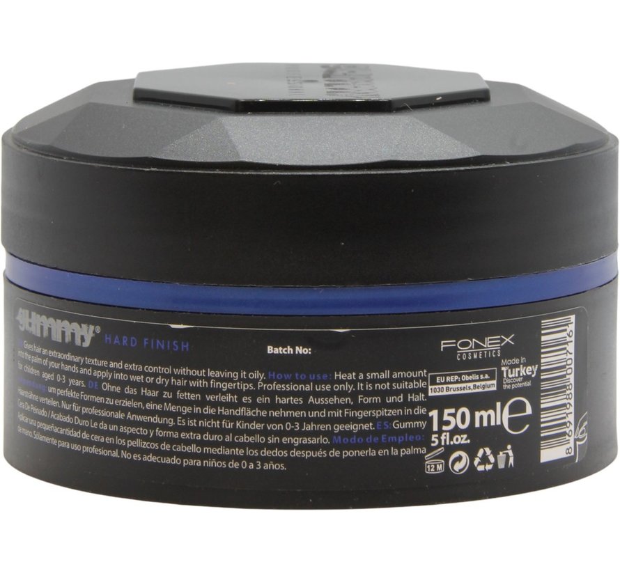 Gummy Styling Wax Hard Finish 150ml Blauw kopen? Barbierzaak