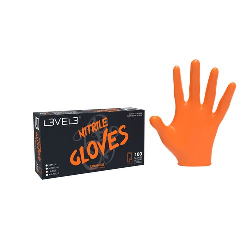 LEVEL3 Nitrile Gloves Orange
