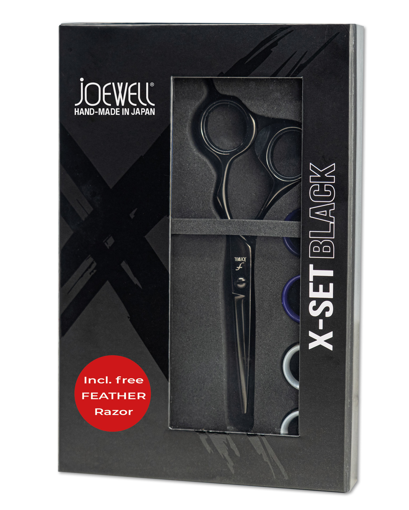 Observeer Dronken worden Penetratie Joewell X-Set Black 5.75 Kappersschaar + Gratis Feather Razor black -  Barbierzaak