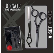 Joewell X-Set Black 5.75 Kappersschaar + Gratis Feather Razor black