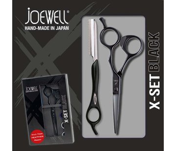 Joewell X-Set Black 5.75 Kappersschaar + Gratis Feather Razor black