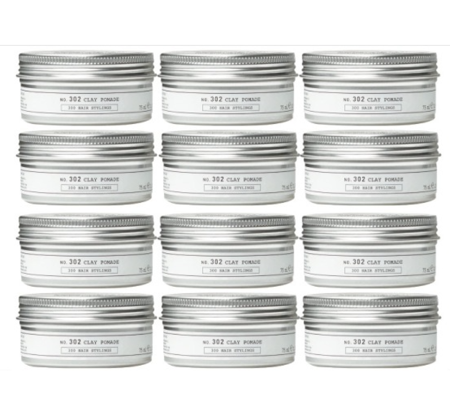 No. 302 Clay Pomade 75 ml - 12 Pack