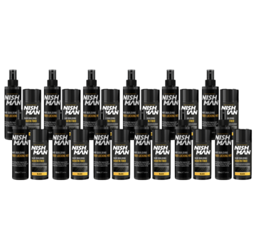 Nish Man Hair Building Fibers Black - 12 STUKS