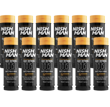 Nish Man Hair Defining Matte Paste Argan 100ml - 12 STUKS