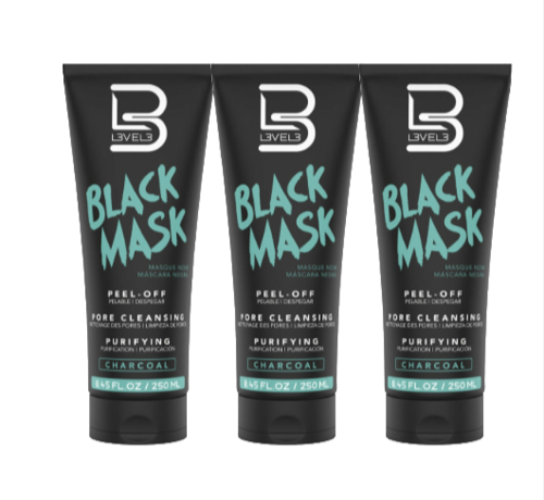 LEVEL3 Black Facial Mask 250ml  - 3 Stuks