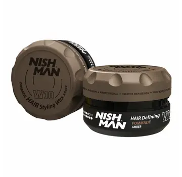 Nish Man W10 Hair Styling Wax Pomade Amber 100 ml