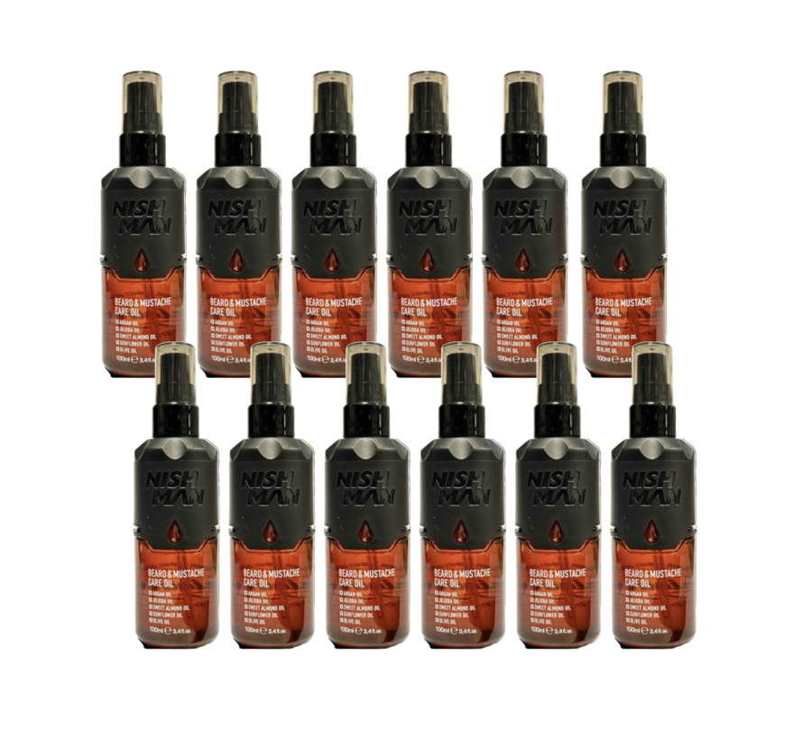 Beard and Moustache Care Oil 100ml - 12 STUKS