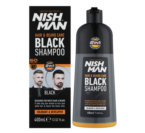 Nish Man Hair & Beard Care Black Shampoo 400ml
