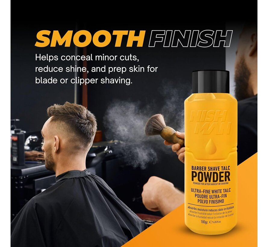 Barber Shave Talc Powder 180g - 12 STUKS