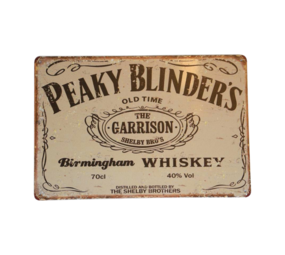 Pomade-Online Vintage Bord 20x30 Peaky Blinders Whiskey Pomade-Online Vintage Bord 20x30 Peaky Blinders Whiskey
