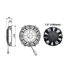 Comex Cooling Fan 7.5" (190mm) Pusher/Blower