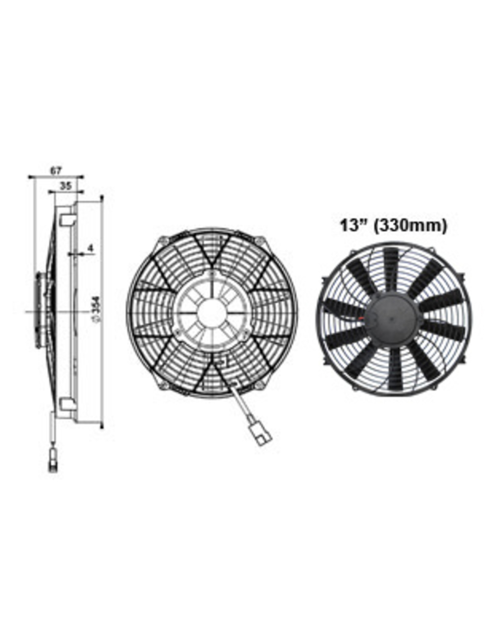 Comex 13" Zuigende ventilator voor uw klassieke auto. High Power