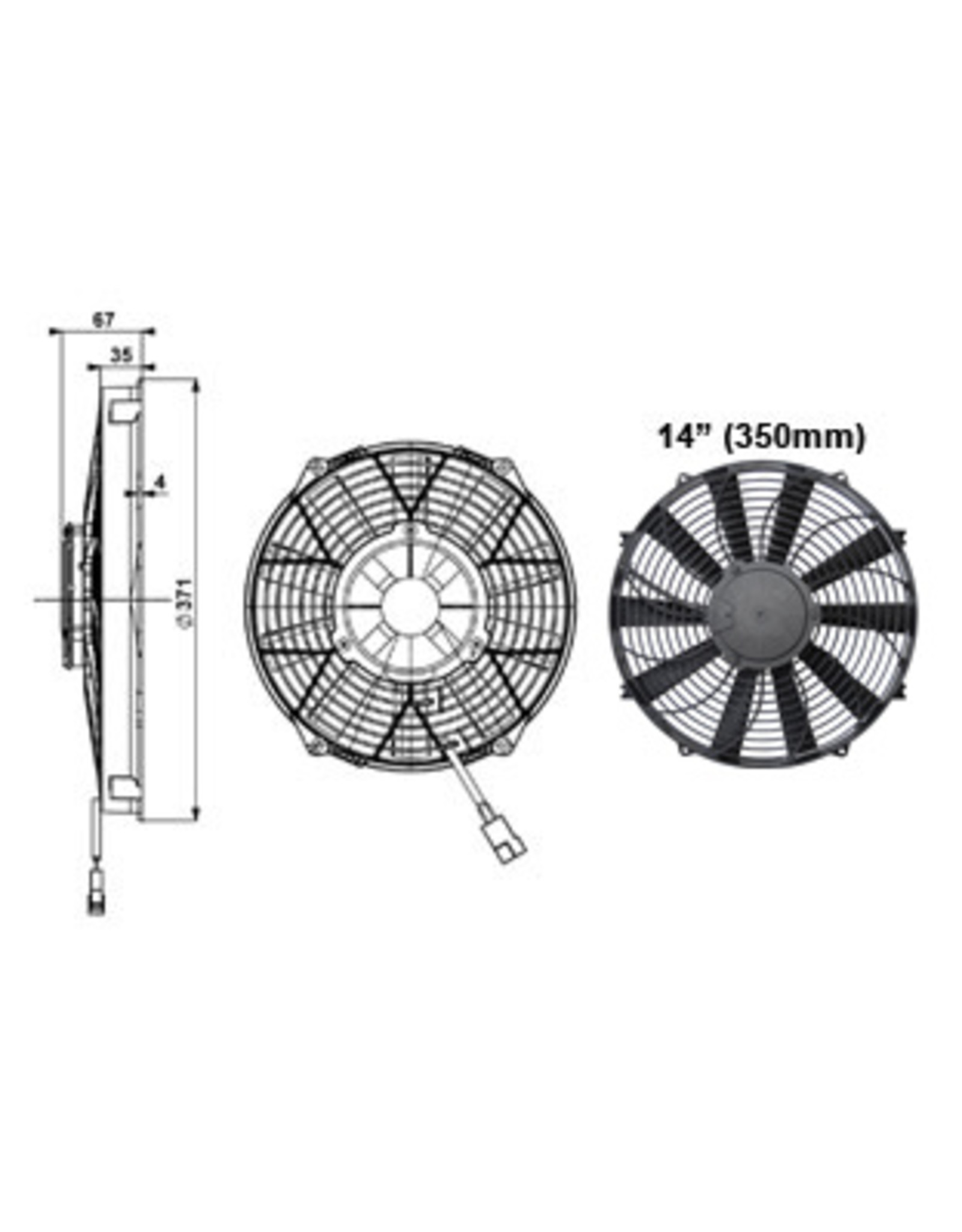 Comex Cooling Fan 14" (350mm) Pusher/Blower Fan