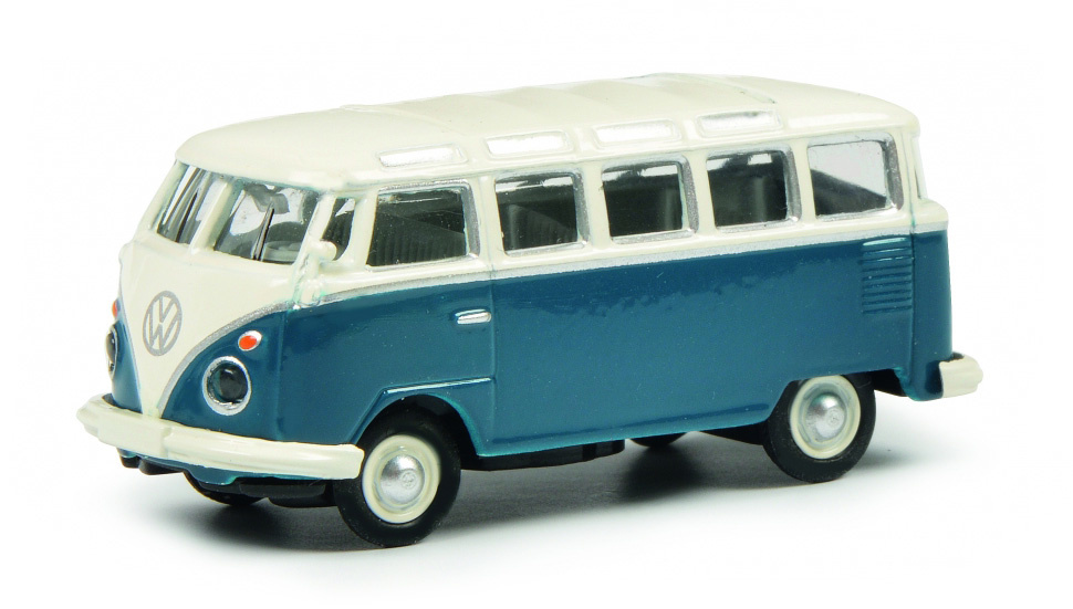VW T1 Samba, blauw/wit-1