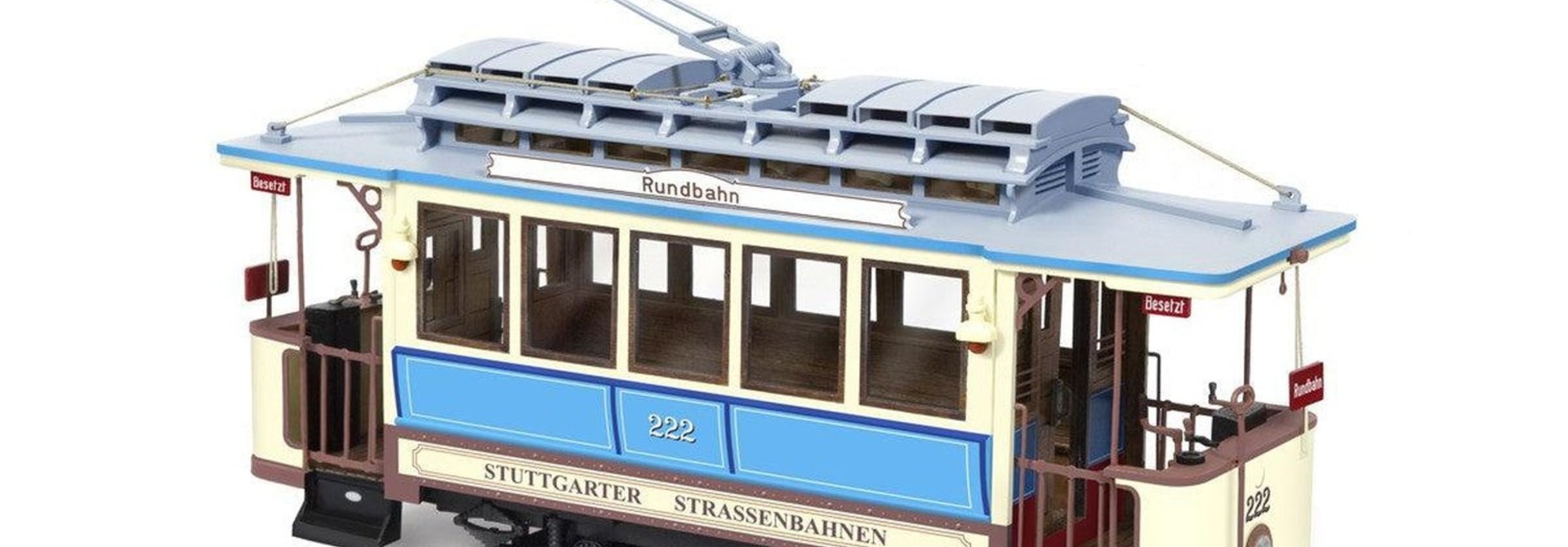 Tram ''Stuttgart''  bouwkit hout/messing 1:32