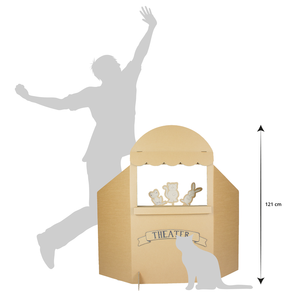 KarTent UK Cardboard puppet theater with puppet animals