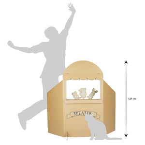 KarTent UK Cardboard Puppet Theater with three Puppet Animals