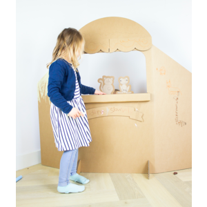 KarTent UK Cardboard puppet theater with puppet animals
