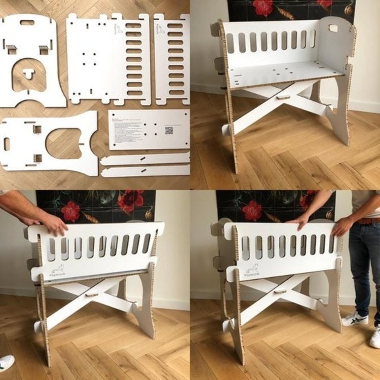 Verheugen klein Geschiktheid Papercrib Witte Babywieg van Karton | Te zien bij Babypark - KarTent webshop