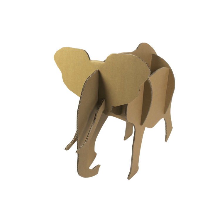 Cardboard 3D Elephant Big animals made of cardboard KarTent