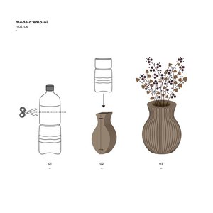 KarTent Runde Vase aus Karton - faltbar