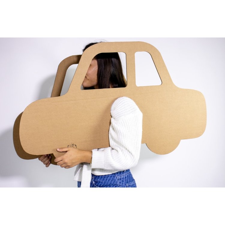 Cardboard car dressed costume Theme party KarTent webshop