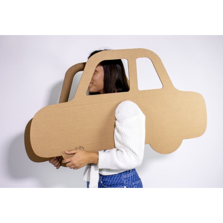 KarTent Cardboard car dressed costume
